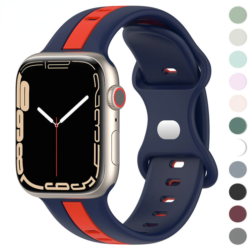 สายนาฬิกาข้อมือซิลิโคน สําหรับ Apple Watch ultra2 IWatch series 9 8 7 6 SE 5 4 3 49 45 44 42 41 40 38 มม.