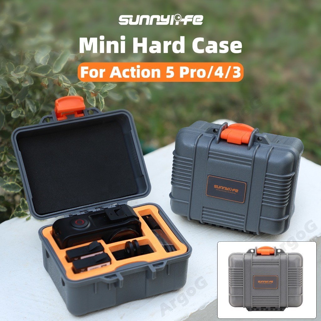 Sunnylife Mini Storage Case สําหรับ Osmo Action 5 Pro/4/3 กันน้ํา Hard กล่องป้องกัน DJI Action 5 Pro อุปกรณ์เสริม