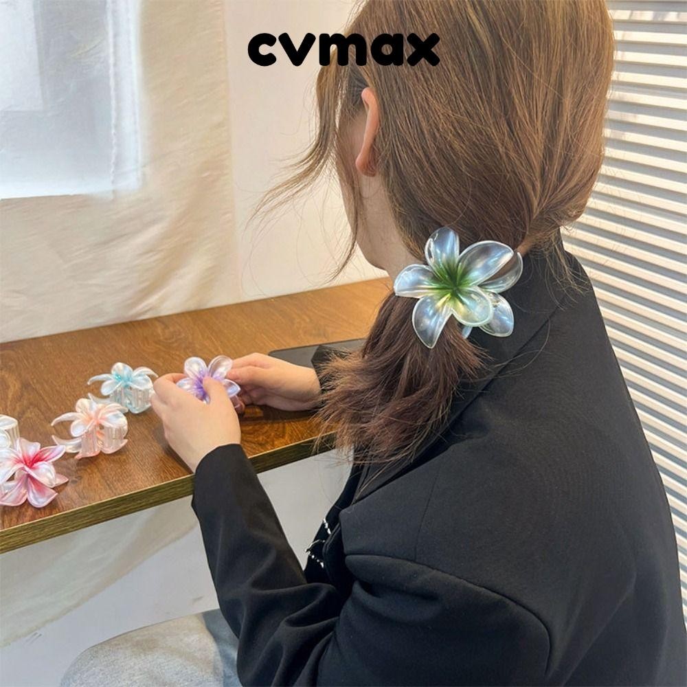 Cvmax ผม Claw, พลาสติก Shark คลิป Hairpins, น ่ ารัก Bohemian จัดแต ่ งทรงผม Plumeria ดอกไม ้ รูปร ่ างคลิปผมสาว