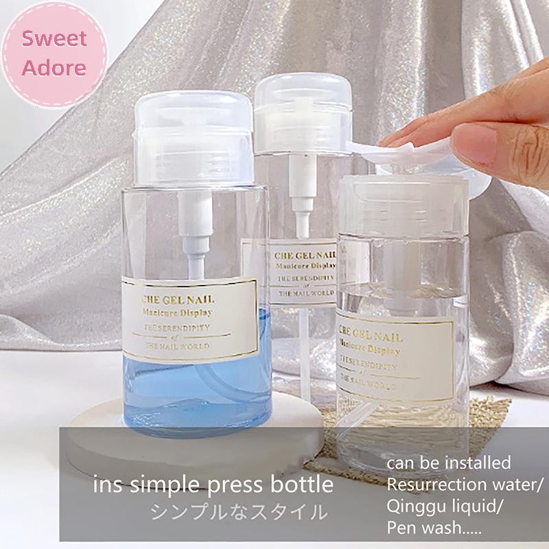 Sweetadore 120/200/300ml กดขวดรีฟิลแบบพกพา Nail Art Polish Remover ทําความสะอาดแต่งหน้าขวดกดปั๊ม Dispenser เครื่องมือแต่งเล็บ TH