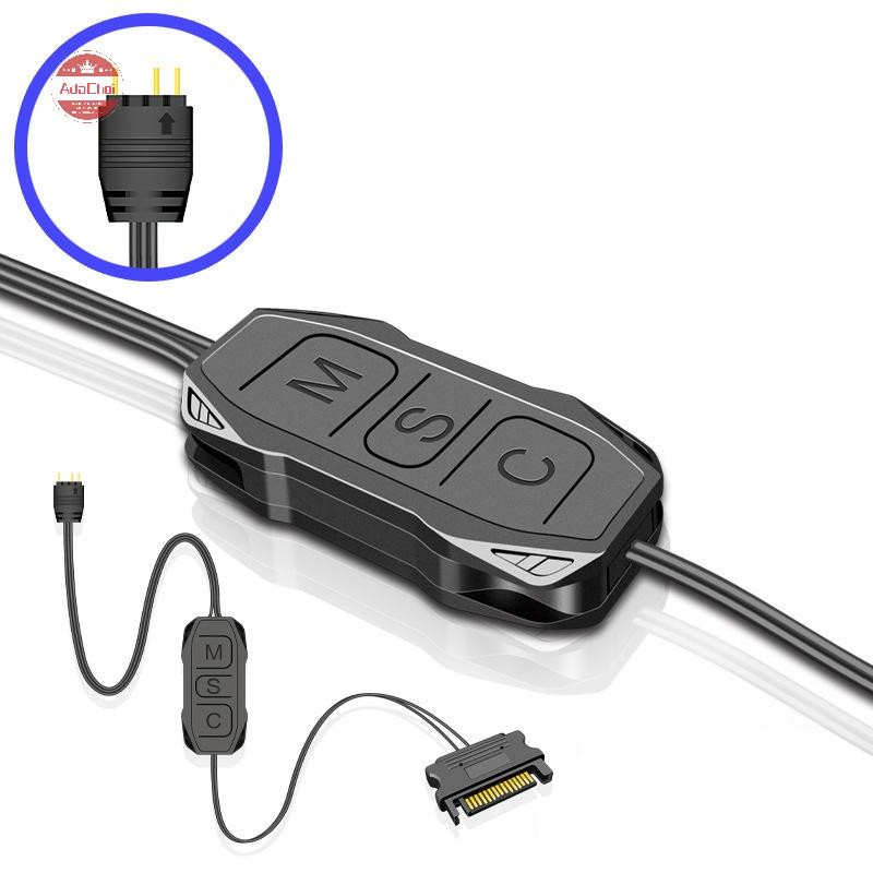 AdaChoi ARGB Controller 5V 3pin To SATA แหล่งจ่ายไฟ RGB Controller 3PIN Hub สําหรับคอมพิวเตอร์ Cpu กรณี Cool พัดลม LED หม้อน้ํา TH