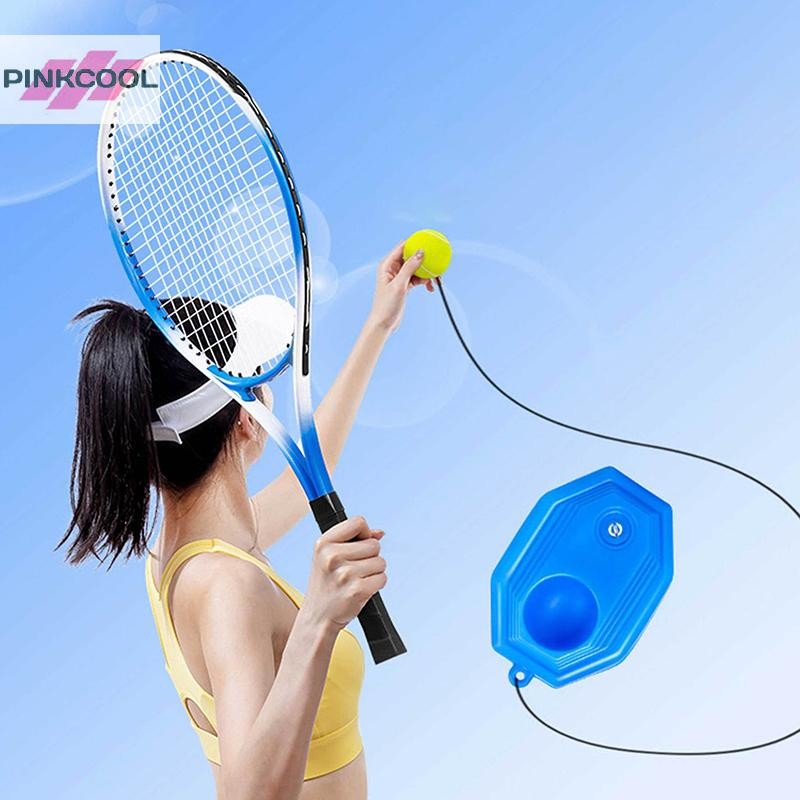 PINKCOOL แบบพกพา Solo เทรนเนอร์เทนนิส Rebound เทนนิสเชือก Self Tennis Practice เครื่องมือการฝึกอบรมสําหรับผู้ใหญ่เด็กเริ่มต้น HOT