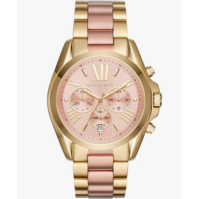 Michael Kors MK6359 Bradshaw Two-Tone Chronograph Dial Analog Women's Watch 43mm