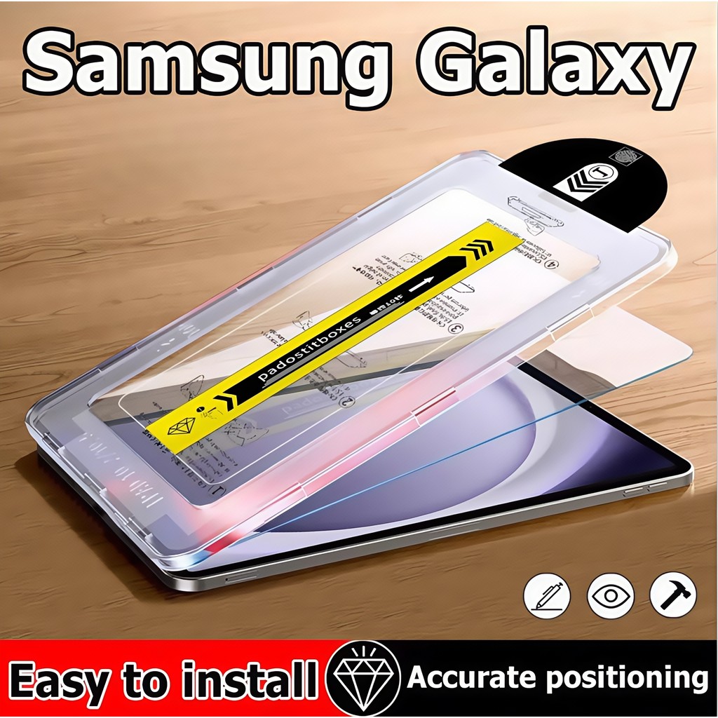 SAMSUNG ฟิล์มกระจกsamsungพร้อมฟิล์มบล็อกสําหรับsamsung Galaxy Tab A9+ S8 S7 S9 S7+ S8+ S9+ S9FE S9FE