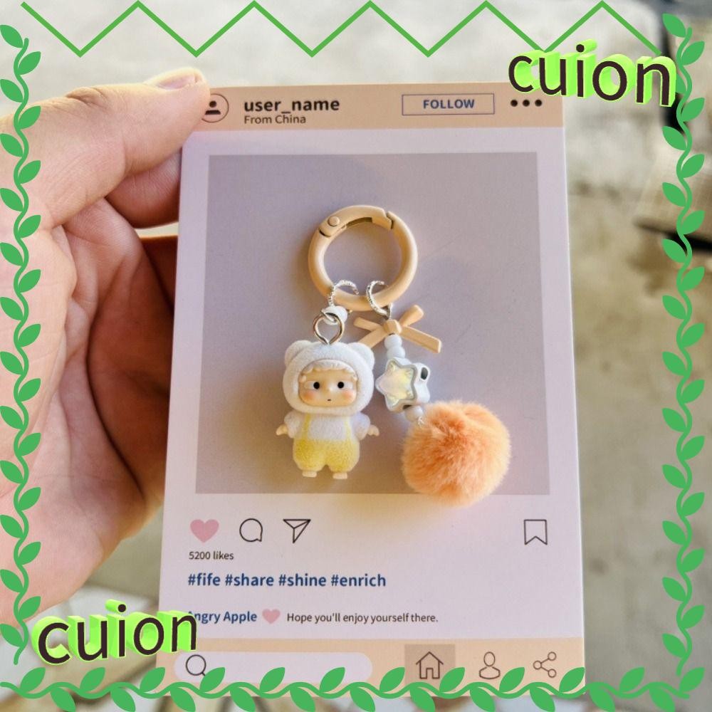 Cuion1413 Heyone Ozai พวงกุญแจ, Flocking POPBEANS จี้กระเป๋า, Overalls ตุ๊กตาการ์ตูนพวงกุญแจของขวัญ