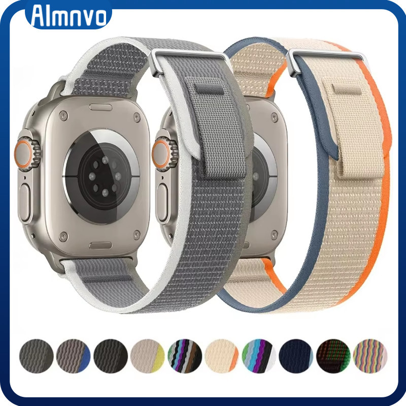 สายไนล่อน Trail Loop for Iwatch 49mm 45mm Ultra/ Ultra/SE 3 2 Apple Watch Series 11 10 9 8 7 6 38mm 40mm 41mm 42mm 44mm