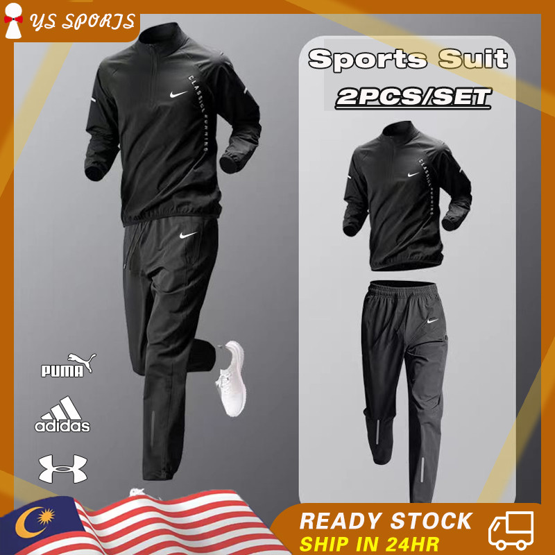 2 ชิ้น/เซ็ตplus ขนาดชุดกีฬาผู้ชายวิ่ง Tacksuit กลางปกซิป Quick Drying Jersey เสื้อแขนยาวเสื้อกันหนาวผู้หญิง Unisex แห้ง Fit เสื้อกีฬา Gym ฟิตเนสจ๊อกกิ้งชุด