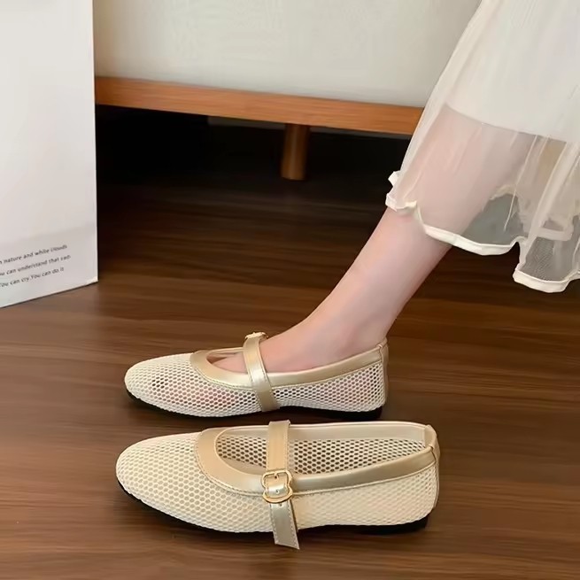 พร้อมส่งจาก กทม. รองเท้าแมรี่เจน ตาข่ายสวยไม่กัดเท้า Mary jane shoes ใส่สบายระบายอากาศ