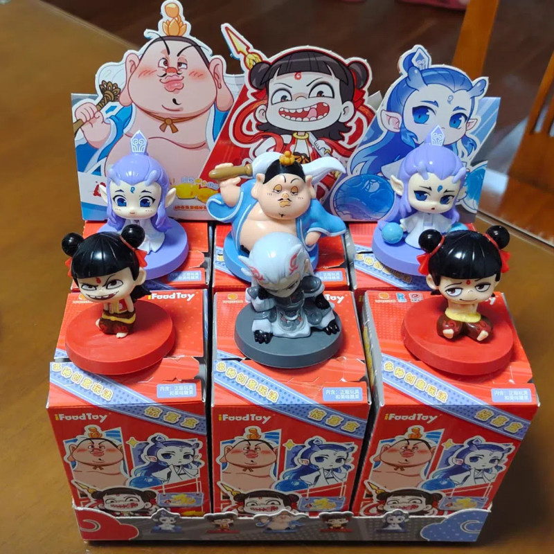 Nezha 2 Nezha Noisy Sea ตุ๊กตาตกแต่งกล่องตาบอด Ao Bing Ao Guang Taiyi Real Man Nezha 2 รอบตกแต่งทําด