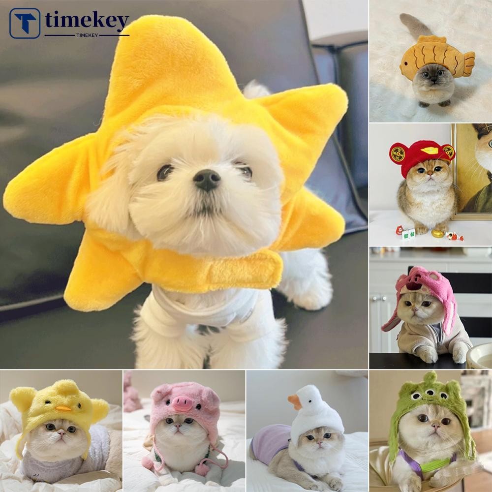 TME สัตว์เลี้ยงแมวหมวกปลาดาว Snapper ไก่รูปหมวก Teddy Dress Up เครื่องแต่งกาย Headdress สัตว์เลี้ยงเครื่องแต่งกายสําหรับ Party คอสเพลย์อุปกรณ์เสริม