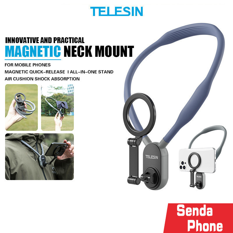 ตัวยึดโทรศัพท์แม่เหล็ก แบบคล้องคอ TELESIN รุ่น MNM-001-B  ที่ยึดโทรศัพท์มือถือ สำหรับถ่ายวีดีโอ