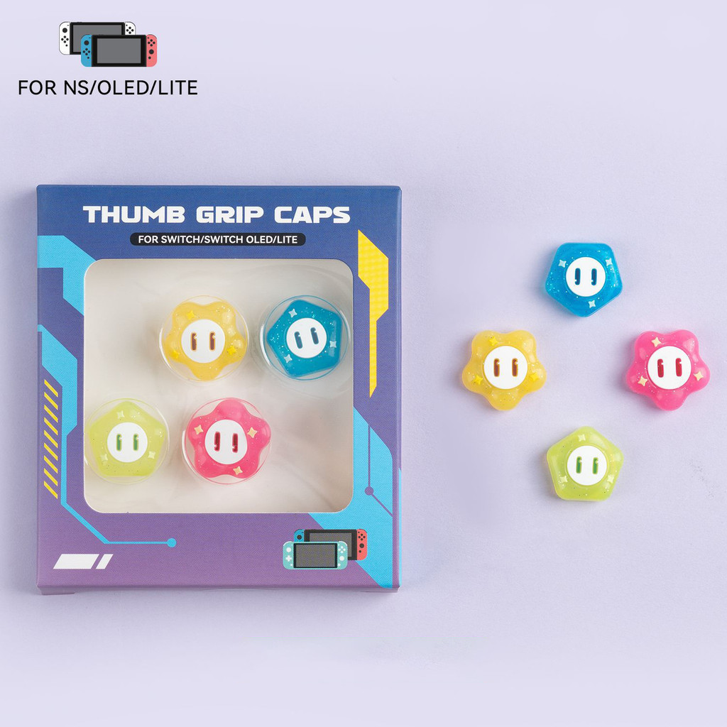 ฝาครอบปุ่มกดจอยสติ๊ก ซิลิโคน ลายน่ารัก ABXY สําหรับ Nintendo Switch OLED Switch Lite Cross D-Pad 4 ชิ้น