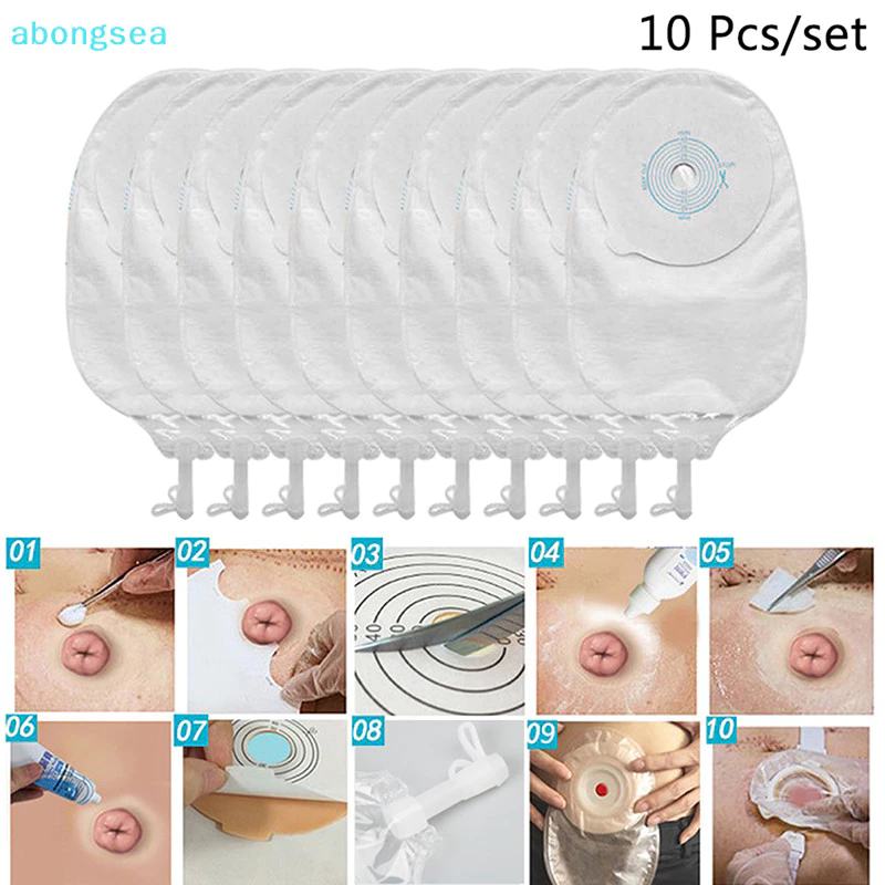 Abongsea 10X ระบายน้ํา Urostomy กระเป๋าวาล์วปิด Anti-Backflow Stoma Care กระเป๋า