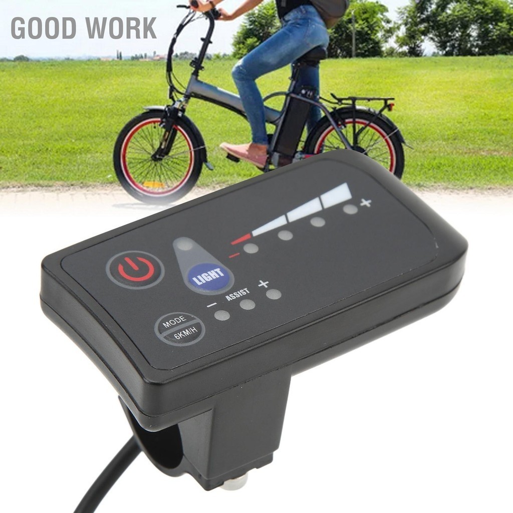 Good Work ไฟฟ้าจักรยาน Power Display Meter กันน้ำ 5 พิน ABS จอแสดงผล LED สำหรับขี่จักรยาน