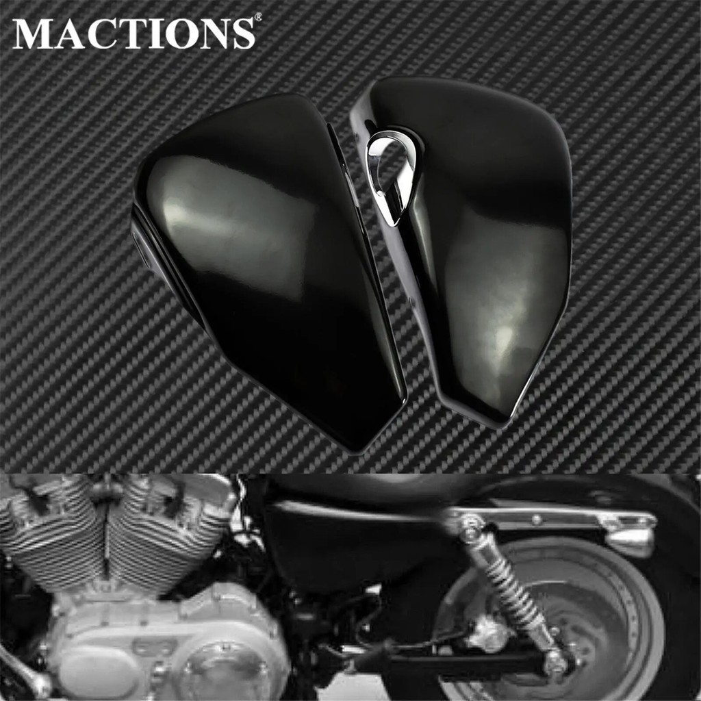 BAMotorcycle Side Oil Tank Battery Cover Fairing Guard Black For Harley Sportster Iron 1200 883 XL883 XL1200 Forty Eight