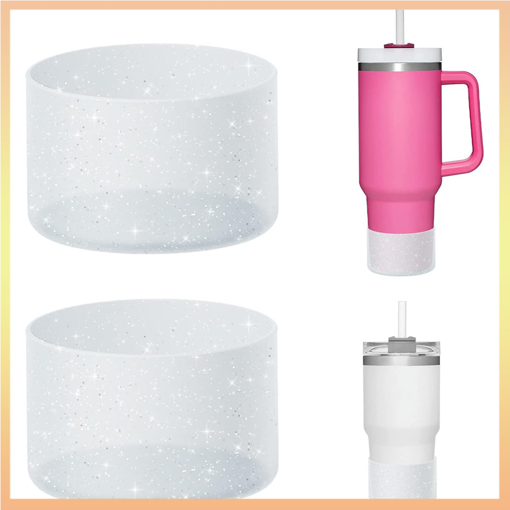 Bling บูทซิลิโคน สําหรับ Stanley Quencher Adventure 40oz & Stanley IceFlow 20oz 30oz, ฝาครอบด้านล่างขวดน้ําซิลิโคน