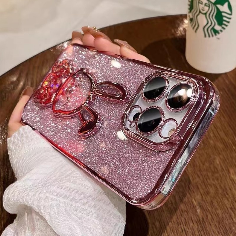 เคสโทรศัพท์ซิลิโคนใส แบบนิ่ม ลายกระต่าย 3D มีทรายไหล กันกระแทก สําหรับ iPhone 15 14 13 12 11 Pro Max