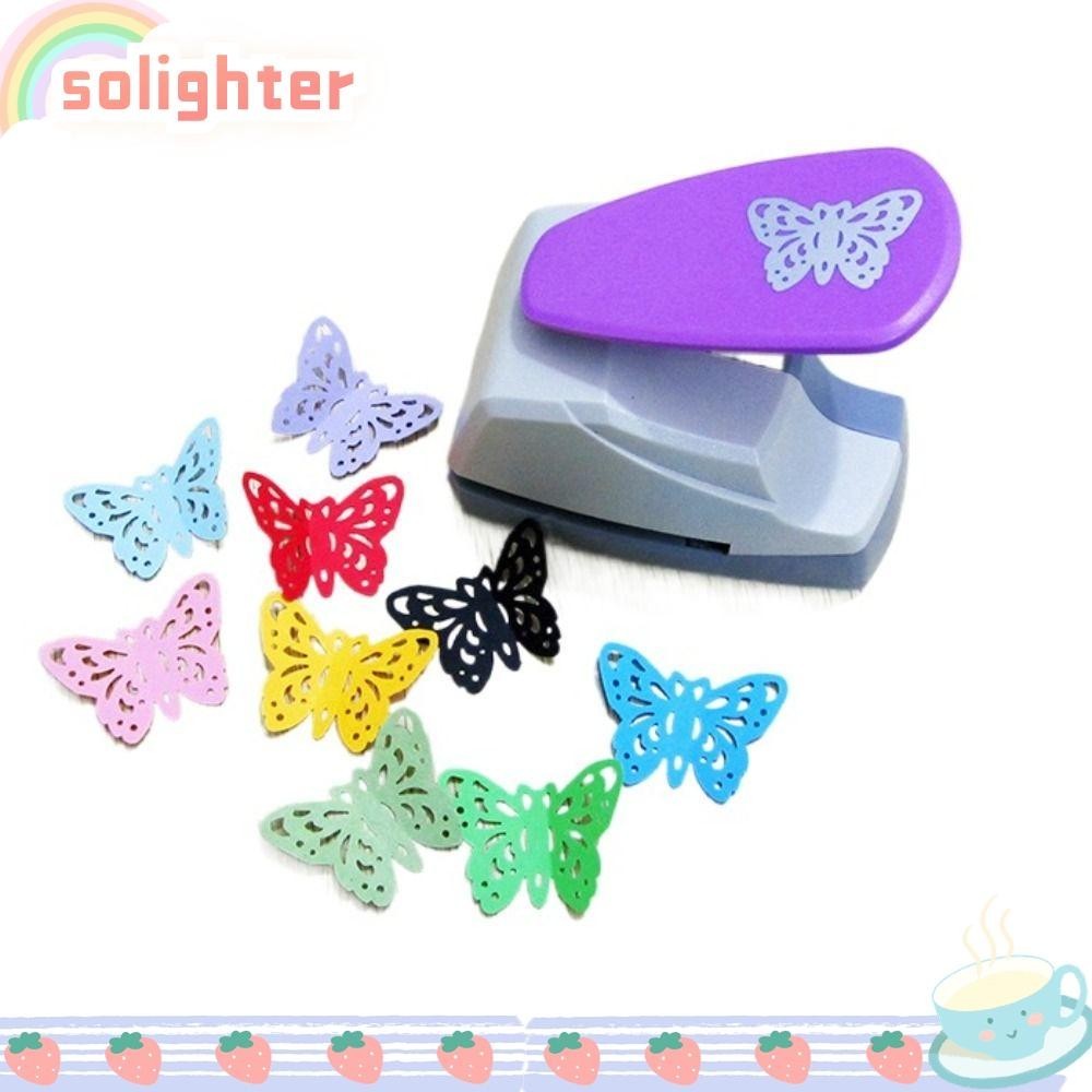 Solighter อุปกรณ์เจาะรูกระดาษ พลาสติก ABS รูปผีเสื้อ แฮนด์เมด DIY สําหรับเด็ก