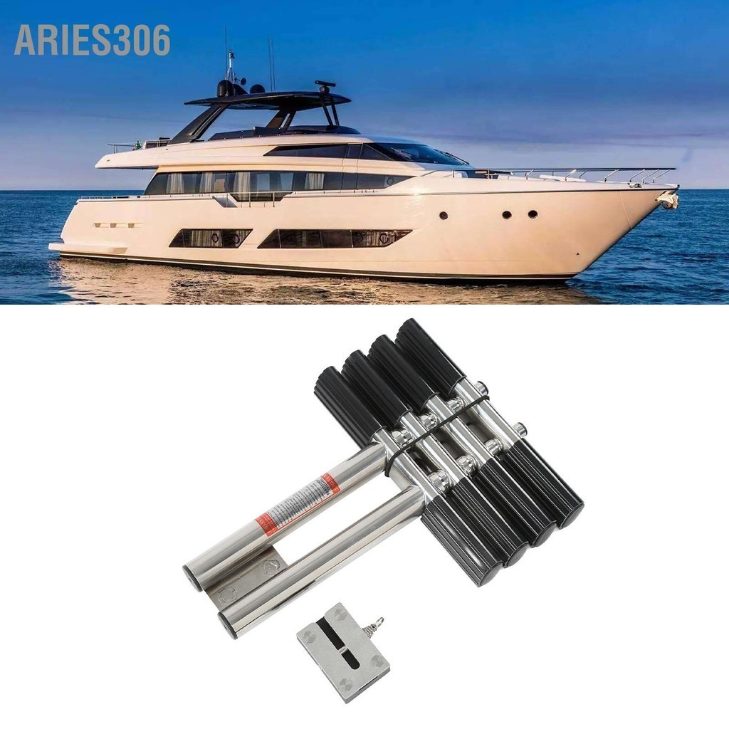 Aries306 บันไดเหลื่อมสแตนเลส 4 ขั้นบันไดเรือสำหรับสระว่ายน้ำเรือยอชท์ทางทะเล