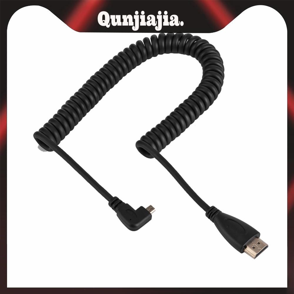 【QJJ】สายเคเบิล Micro HDMI มุมขวา 90 องศา เป็น HDMI เข้ากันได้กับสาย HDMI