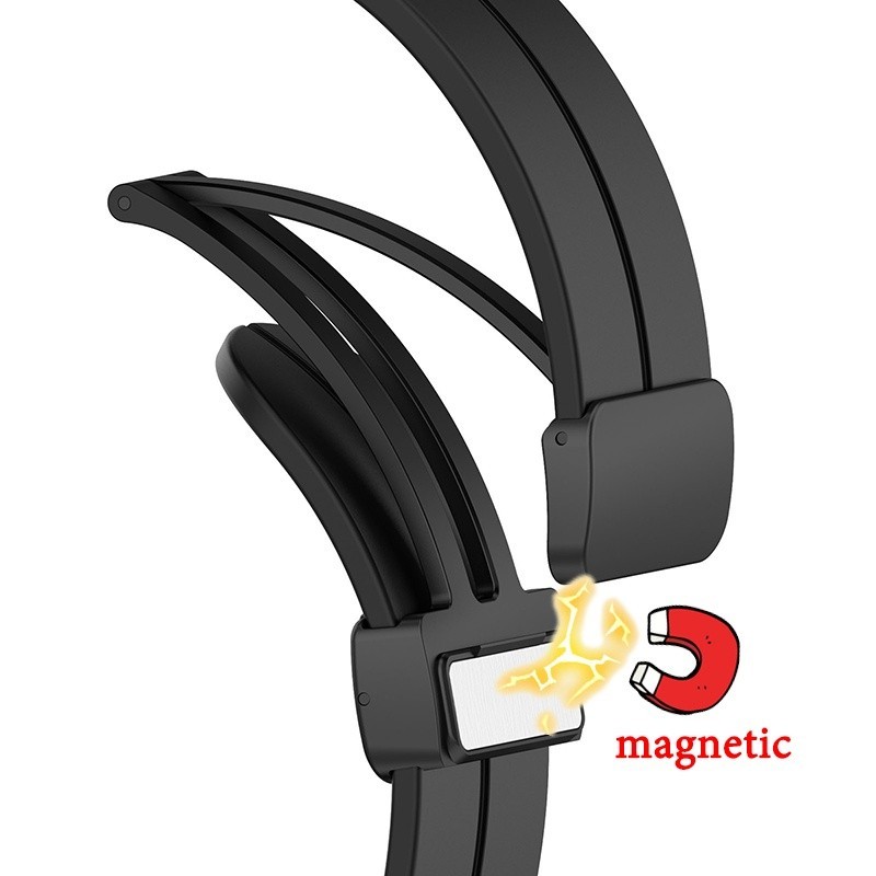 สายนาฬิกาข้อมือซิลิโคน แบบแม่เหล็ก 18 มม. สําหรับ Garmin Venu 3s 2s Vivoactive 4s Forerunner 255s 265s Vivomove 3s