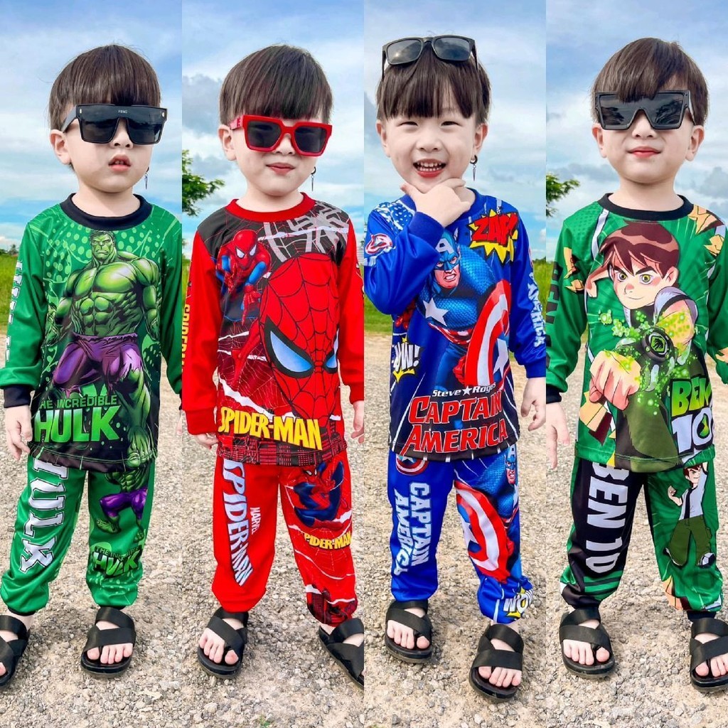 ชุดแขนยาวเด็กเท่ เนื้อผ้าไมโครเนื้อเรียบ ใส่สบายเด็กเด็กชอบ ไว้ใส่นอน ใส่เที่ยวได้