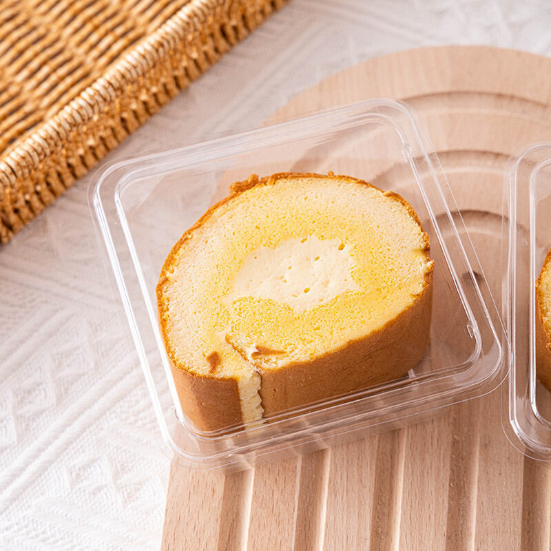 กล่องพลาสติก 9x9cm พร้อมฝาปิด W01 ไม่มาพร้อมสติ๊กเกอร์ กล่องเค้กโรล แยมโรล แพคละ 20ใบ - รูปที่ 6