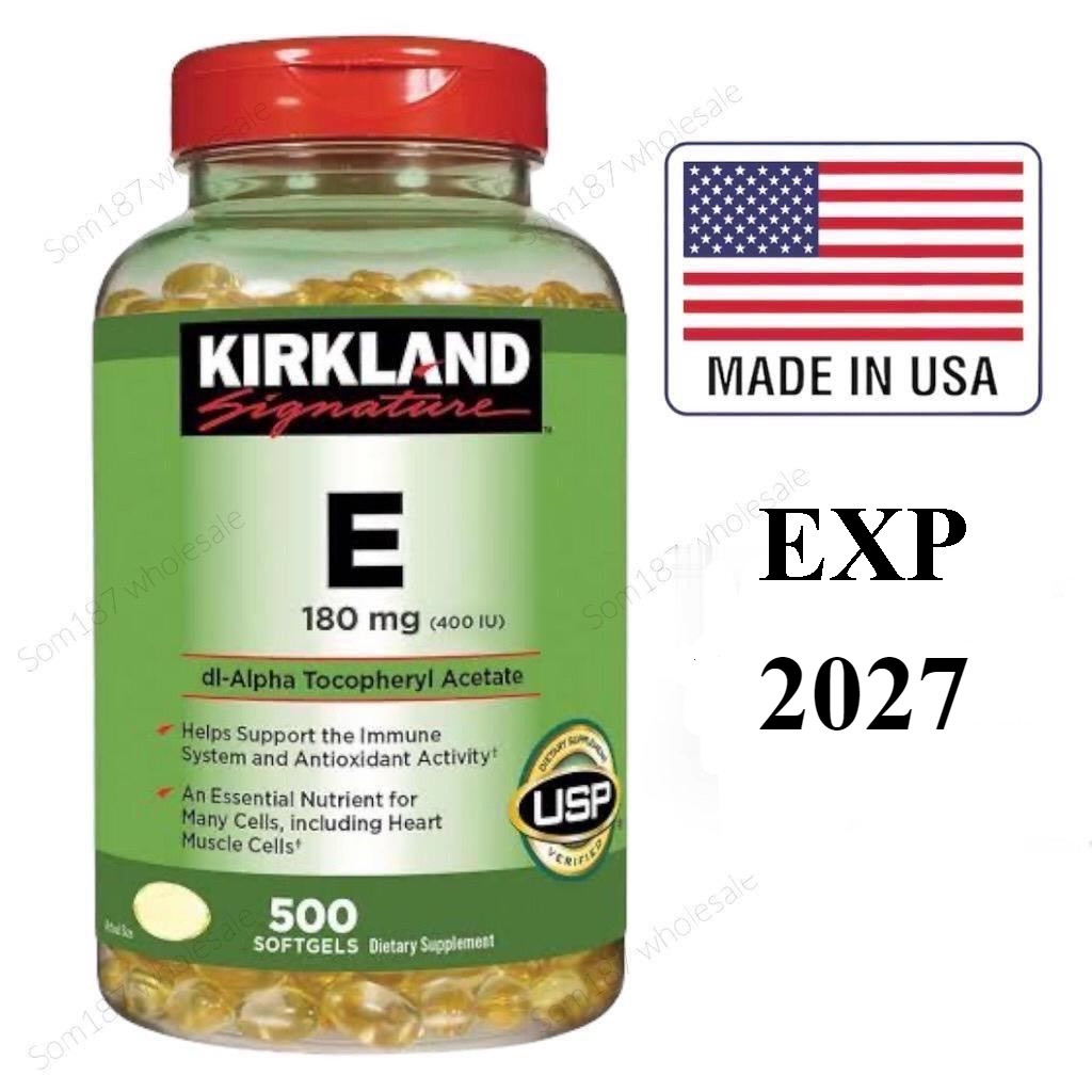 Kirkland Signature Vitamin E 180mg 500 Softgels ต้านอนุมูลอิสระ, บำรุงผิว, หัวใจ,ภูมิคุ้มกัน
