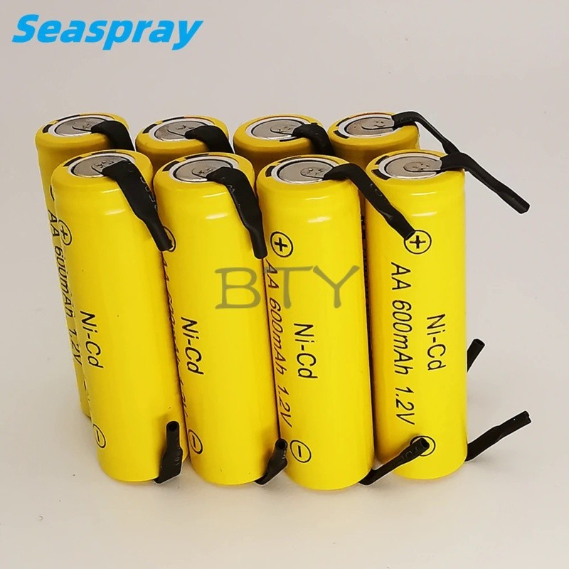 BTY New Ni-CD 1.2V AA rechargeable battery 600mah batteries welding solder tabs for Philips electric