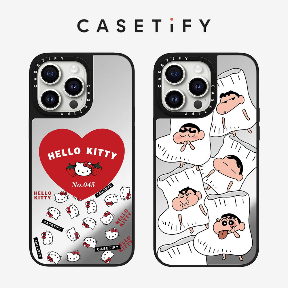 Casetify เคสโทรศัพท์มือถือแบบกระจกแข็ง กันกระแทก ลายการ์ตูนน่ารัก มีลายด้านข้าง คุณภาพสูง สําหรับ iPhone 15 15Pro 15promax 14pro 14promax 13promax 12 12promax 11