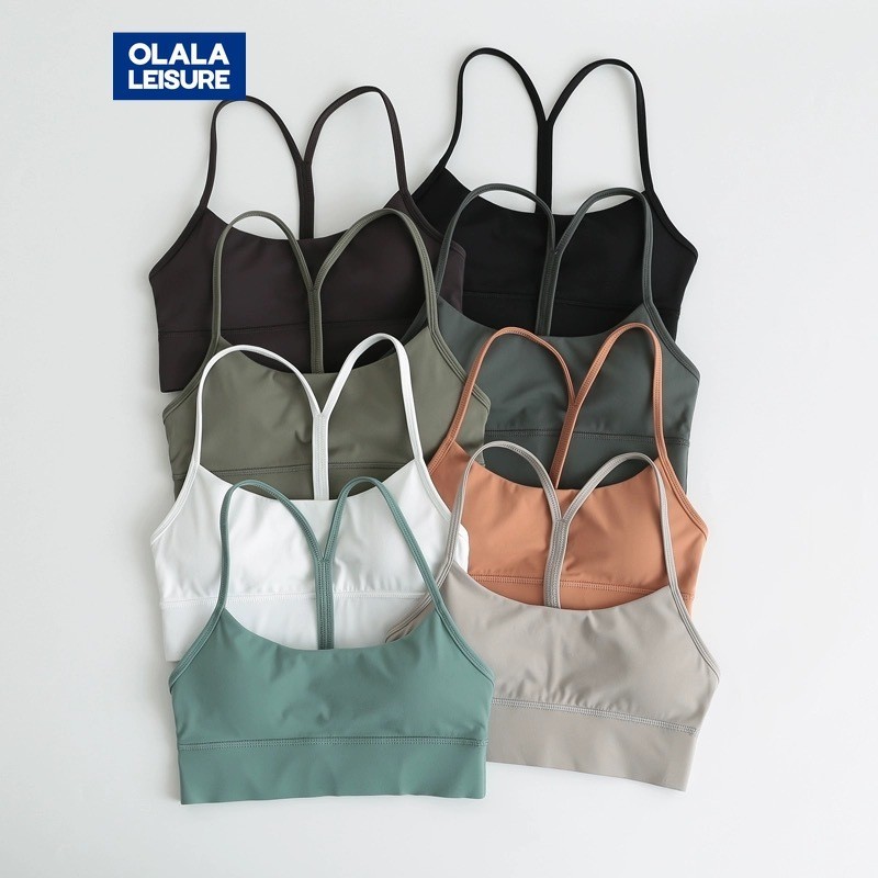 OLALA LEISURE ชุดชั้นในสะดวกสบายสำหรับการทำโยคะ สีสันหลากหลาย Sports Bras