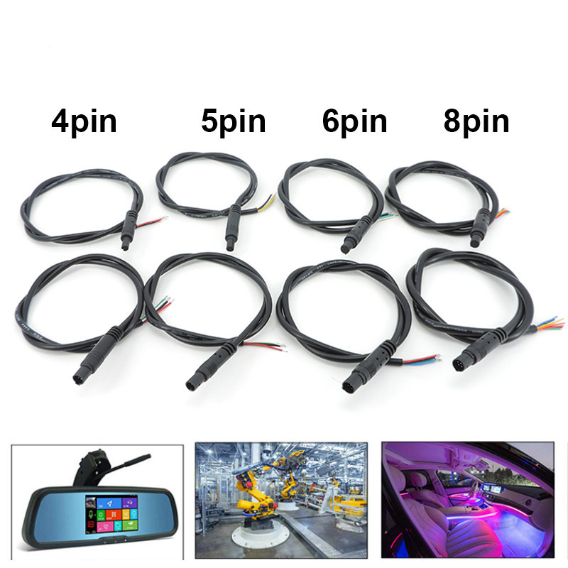 Diy 4/5/6 pin core แจ็ครถ DVR กล้องสายต่อ HD Monitor รถด้านหลัง/Back Up กล้องสายชายหญิงปลั๊กสายไฟ THH1