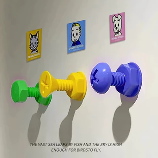 ตะขอติดผนัง (1ชุด 4ชิ้น) ติดของ ตกแต่งรถ พลาสติก สีสันสดใส