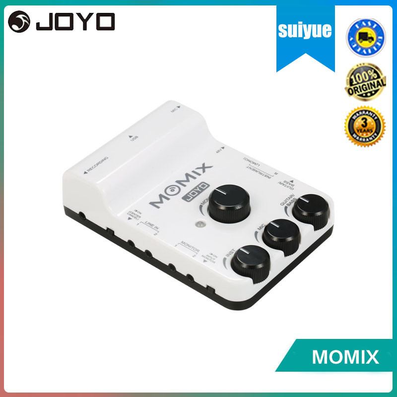 Joyo MOMIX เครื่องผสมเสียงอินเตอร์เฟซ USB แบบพกพา สําหรับสมาร์ทโฟน PC เครื่องเสียง เครื่องดนตรี