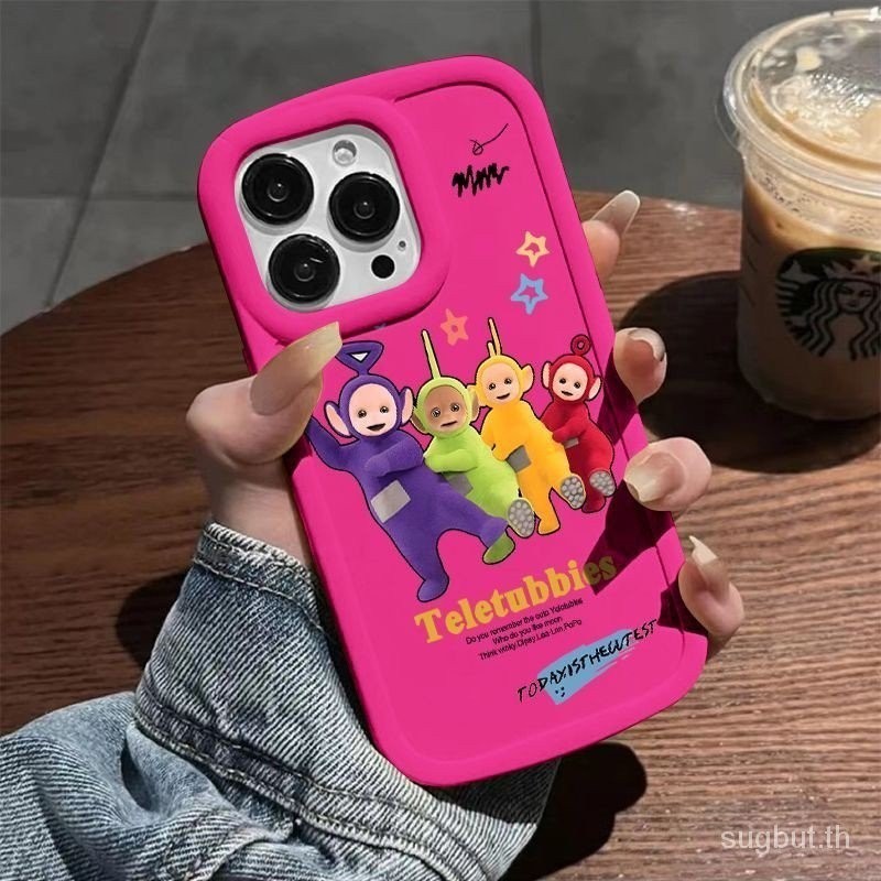 เคสโทรศัพท์มือถือนิ่ม กันรอยขีดข่วน กันฝุ่น ลายกราฟฟิตี้เทเลทับบี้ สําหรับ iPhone 11 12 13 14 15 pro max 14promax 13promax 11promax 7plus 8plus xr x xsmax