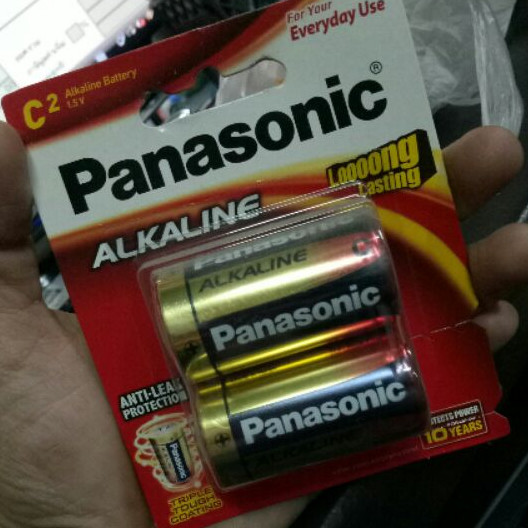 ถ่าน Panasonic ALKALINE รุ่น LR14T/2B-C 2ก้อน อัลคาไลท์C ภาพไม่สวยแต่ถ่ายจากของจริงครับ