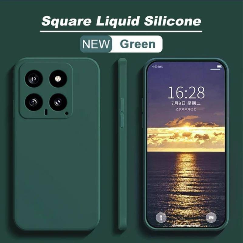 Xiaomi14 Xiaomi14Pro Xiaomi14Ultra Xiaomi14U สแควร์ซิลิโคนเหลว TPU เคสโทรศัพท์นุ่มสําหรับ Xiaomi 14 