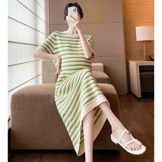 ชุดคลุมท้อง ผ้าถัก ลายทาง สวมใส่สบาย สําหรับหญิงตั้งครรภ์