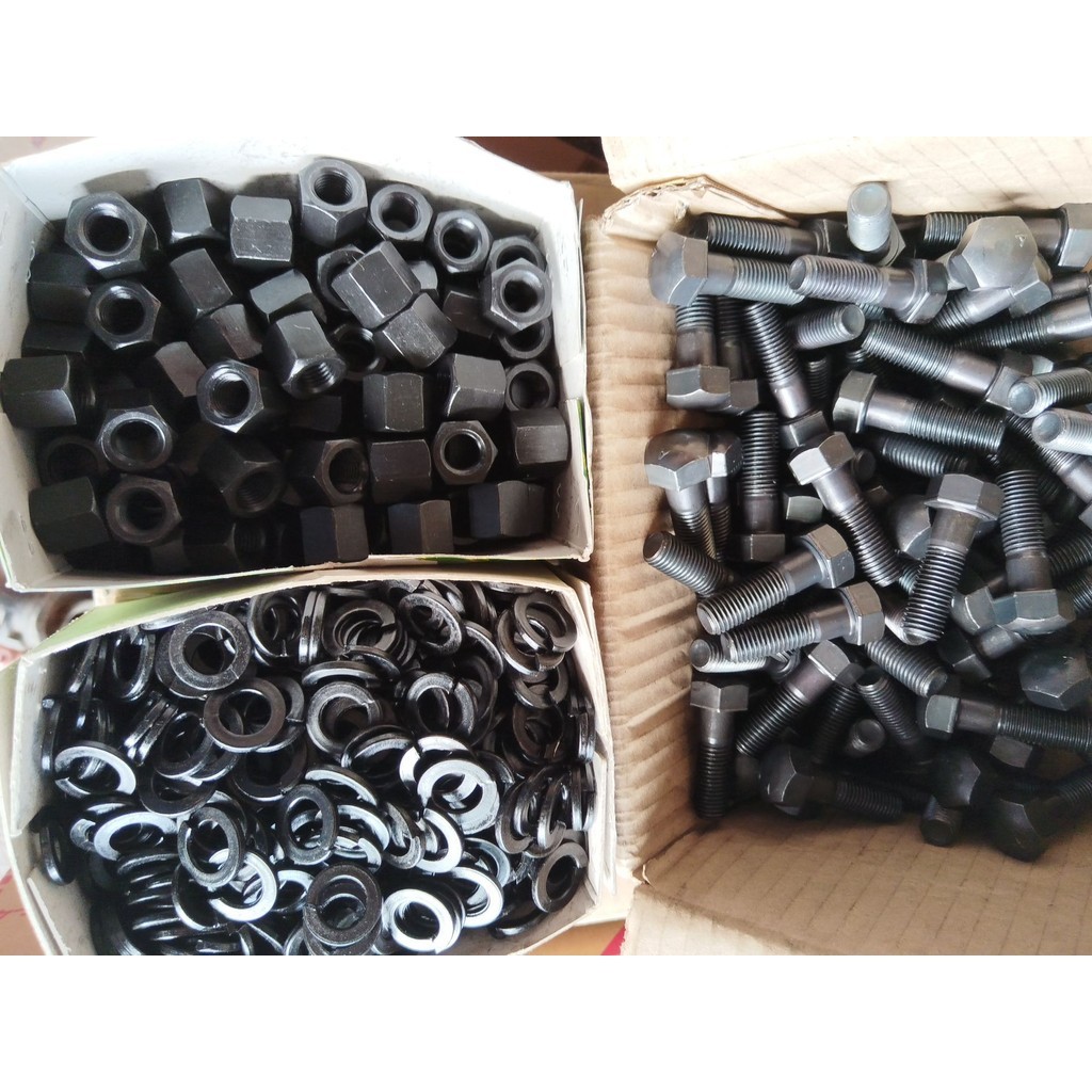 น็อตแทรค น็อตโรตารี่ สกรู คูโบค้า ยันม่าร์ M12*1.5*39   ตัวผู้100ตัวเมีย100*แหวนสปริง100