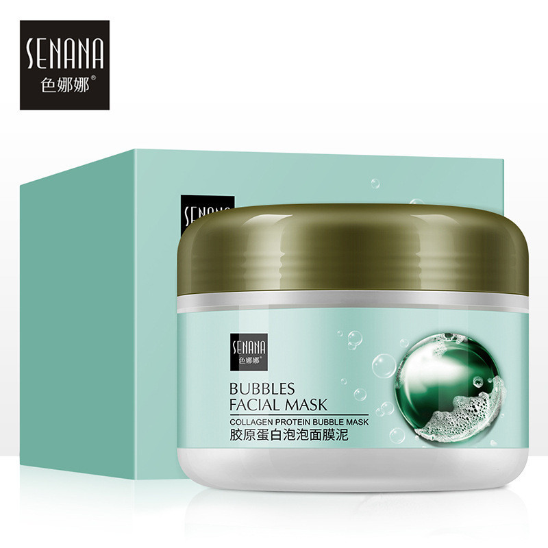 Best-seller on douyin#Senana Marina Collagen Bubble Mud Mask Hydrating Moisturizing and Nourishing Skin Cleansing Amino Acid Mask Skin Care ProductsMQ3L TBWB