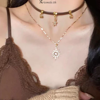COD-ในไทย💖สร้อยคอ เมลลาร์ด chokerโซ่ไหปลาร้า จี้รูปดอกทานตะวัน ย้อนยุคโบฮีเมีย สำหรับผู้หญิง 2025ใหม่-Kri