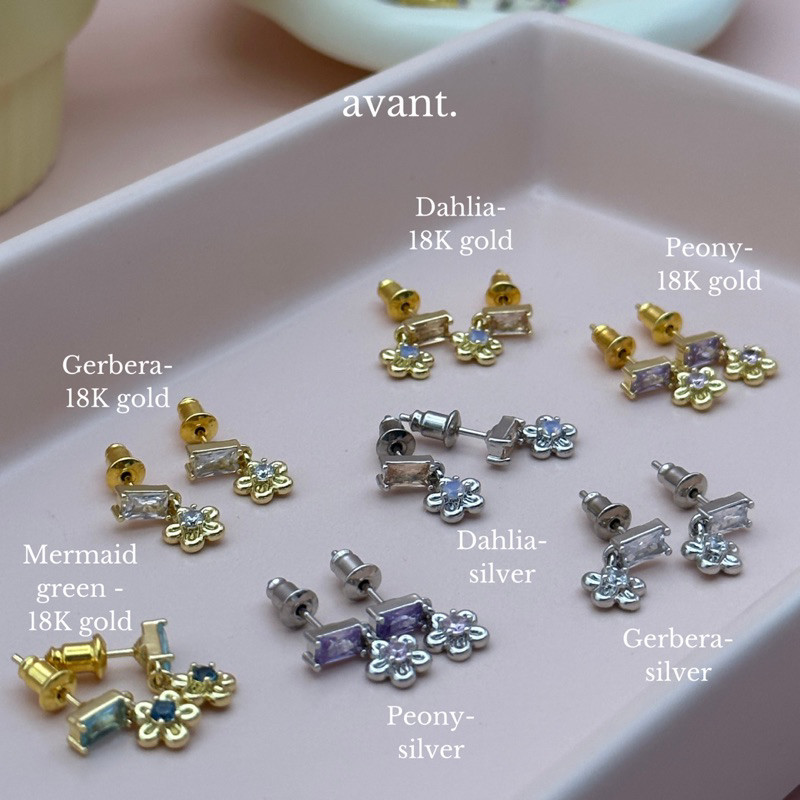 ต่างหูแฟชั่น avantgarde.bkk 🌸 PRIMROSE stud earrings (Brass)