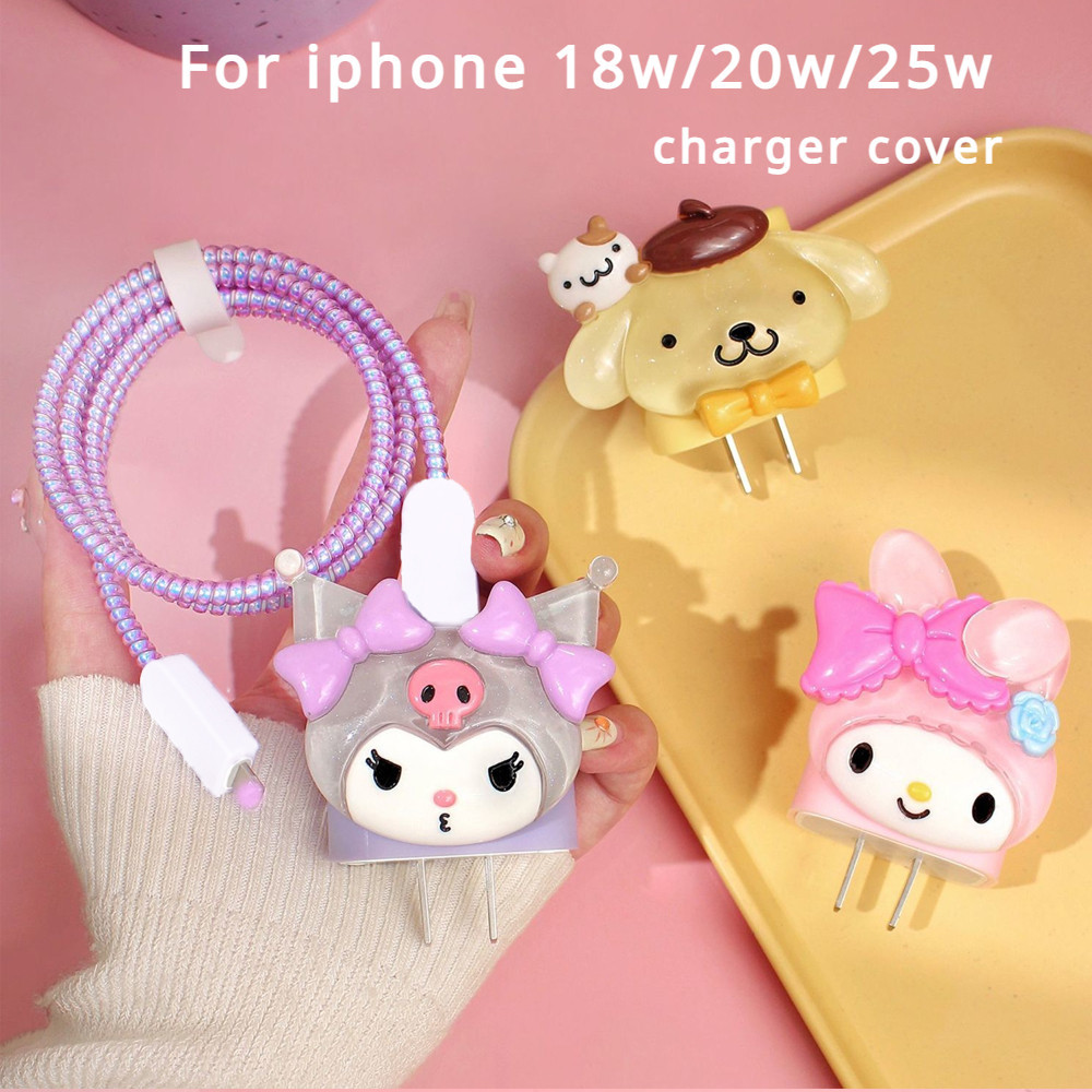 SANRIO เคสป้องกันสายชาร์จ ลายการ์ตูนซานริโอ้ 3D สําหรับ iphone 18W 20W 25W 13 14pro 15 promax