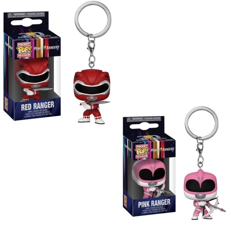 Funko Pop! พวงกุญแจ Mighty Morphin Power Rangers ครบรอบ 30 ปี - Red Ranger Pink Ranger