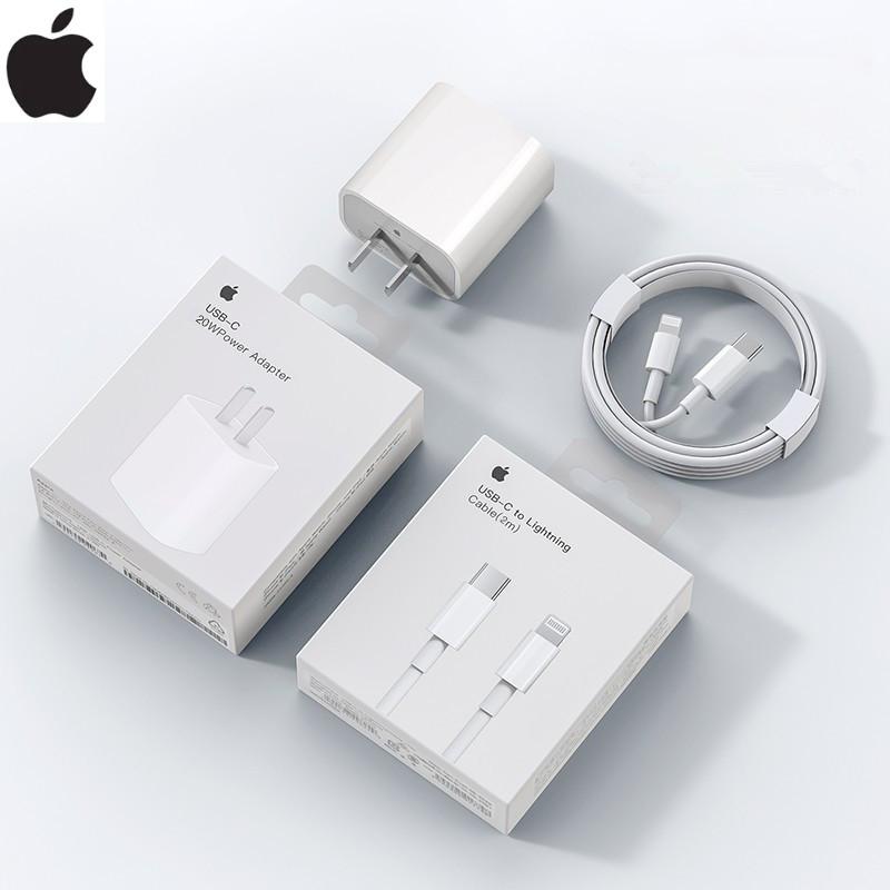2pcs Apple 20 W Usb-C Fast Charger 1 M/2 M ประเภท C สายชาร์จสําหรับ iphone 11/12/12 Pro X XS XR 8 Pl