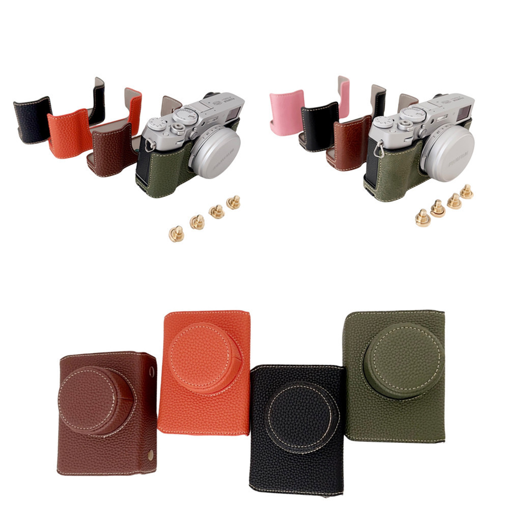 X100VI PU Camera Half Case Body Base Synthetic Leather Bag Protector for Fujifilm X100 VI Fuji Camer