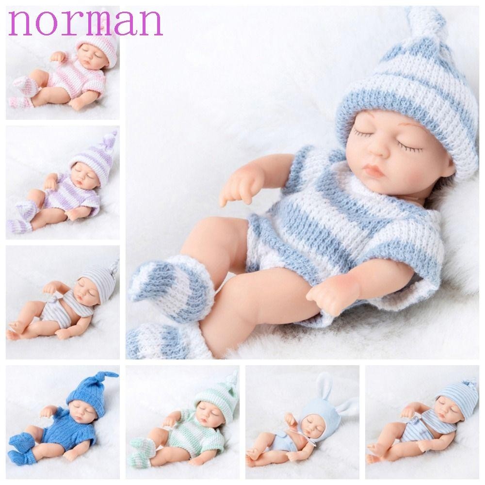 Norman ตุ๊กตาเด็กทารกแรกเกิด, ตุ๊กตาเด็กวัยหัดเดิน สัมผัสนุ่มเหมือนจริง, ตุ๊กตาเด็กแรกเกิด ซิลิโคน ขนาดเล็ก เสมือนจริง ตุ๊กตาเด็กทารกแรกเกิด ของเล่นเด็ก