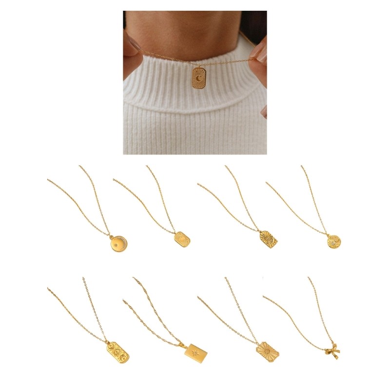 R* สร้อยคอโซ่ไข่มุกหรูหราจี้ดาวที่มีเสน่ห์ในการออกแบบชุบทอง 18K