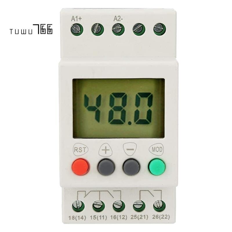 [tuwu766]รีเลย์ตรวจจับแรงดันไฟฟ้า Svr1000 ป้องกันแรงดันไฟฟ้ารีเลย์ป้องกันเฟสเดียวแบบดิจิตอล, 24-48V