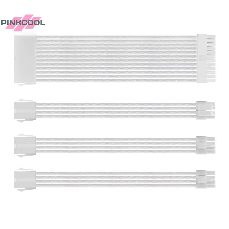 Pinkcool PSU ATX 24Pin สายไนลอนถัก 8-pin 6 + 2pin สายไฟ 24 พินเมนบอร์ดสําหรับคอมพิวเตอร์พีซีกรณีสายไ